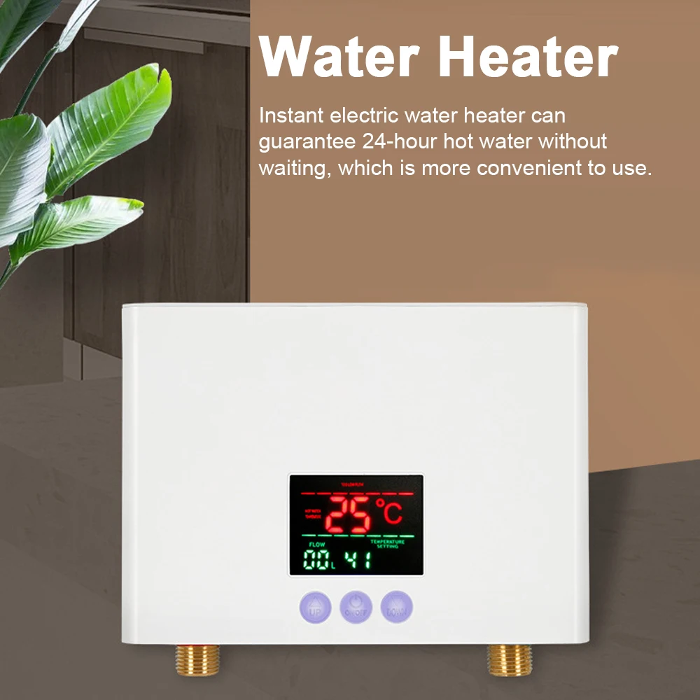110V 220V Instant Water Heater 3KW Electric Tankless Heater LCD Display  Kitchen Bathroom Wall-Mounted Remote Control Calorifier - AliExpress