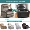 1/2/3 Seat Waterproof Recliner Sofa Cover PU Leather Armchair Cover Solid Color Elastic Relax Single Sofa Slipcovers Home Hotel 3