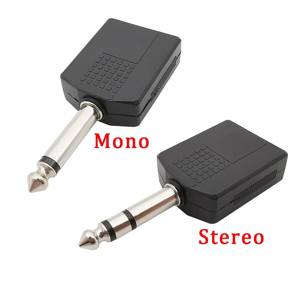 6.5mm TRS to Dual 6.5mm Jack Audio Splitter 1-in 2-Out Y-Cable Audio Adapter Plu