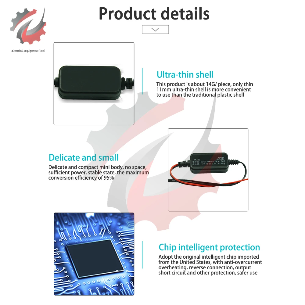 Description Picture 4 of itemDC-DC Step Down Module 12V to 3.3V 4.2V 5V 6V 7.5V 2.5A Non-Isolated Buck Converter Power Supply Transformer With Protection