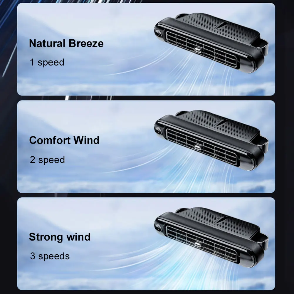 Backseat Cooling Fan Vehicle Rear Headrest Fans Three Adjustable Wind Speeds Cooling Air Fan Portable Fan for Sedan SUV RV Truck