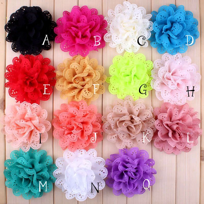 30 Fiori In Chiffon Per Capelli &ndash; Accessori Bimba, Neonato, Unisex &ndash; Multicolore, Morbidi, Tessuto