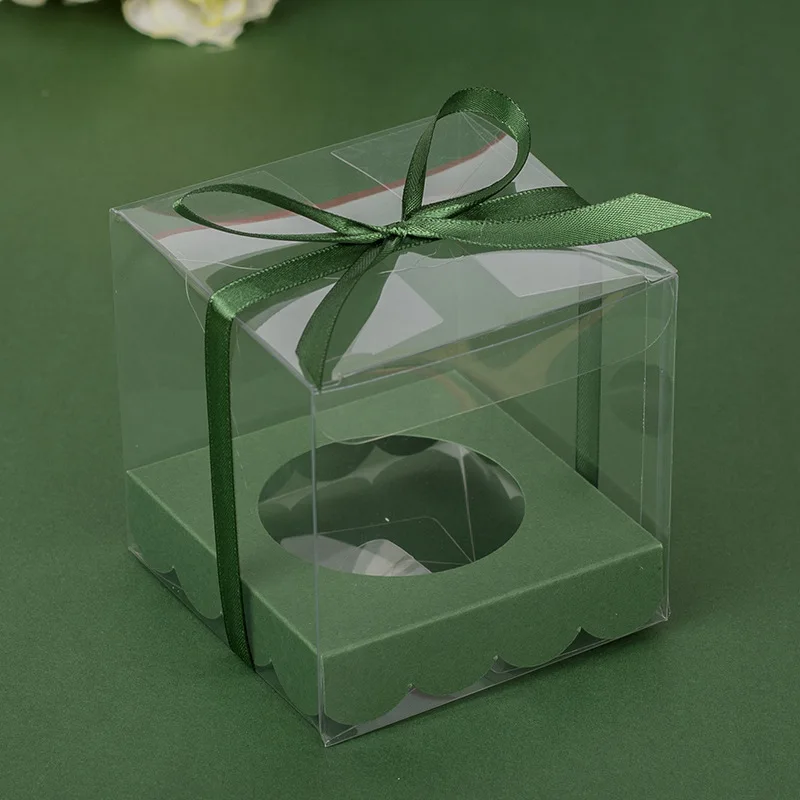 12Pcs Gold and Silver Clear Plastic Cupcake Packaging Boxes, Cake Favor Containers, Tra... - SKU PCPB1722 - UGI Packaging