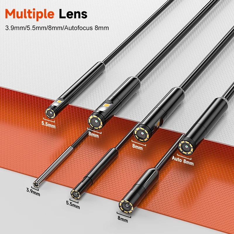 WiFi Borescope 3.9mm 8mm 1080P Camera for iOS/Android Wireless Waterproof Endoscope Split Design Rigid Cable for Inspection Pipe 2