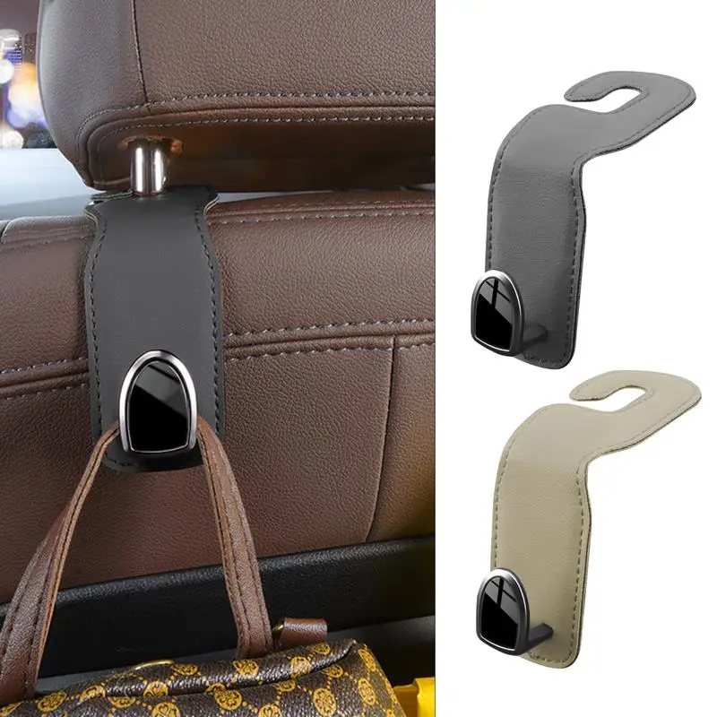 

Car Seat Hooks Leather Multipurpose Automotive Metal Headrest Storage Hangers Load-Bearing Back Seat Hooks For Cars Accessories