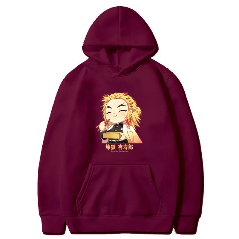 thumbnail image 1 of Sudadera con capucha de manga larga para mujer, suéter con estampado de Anime Demon Slayer, Kimetsu No Yaiba, Rengoku, Kyoujurou, Unisex, Otoño e Invierno, 1 of 3