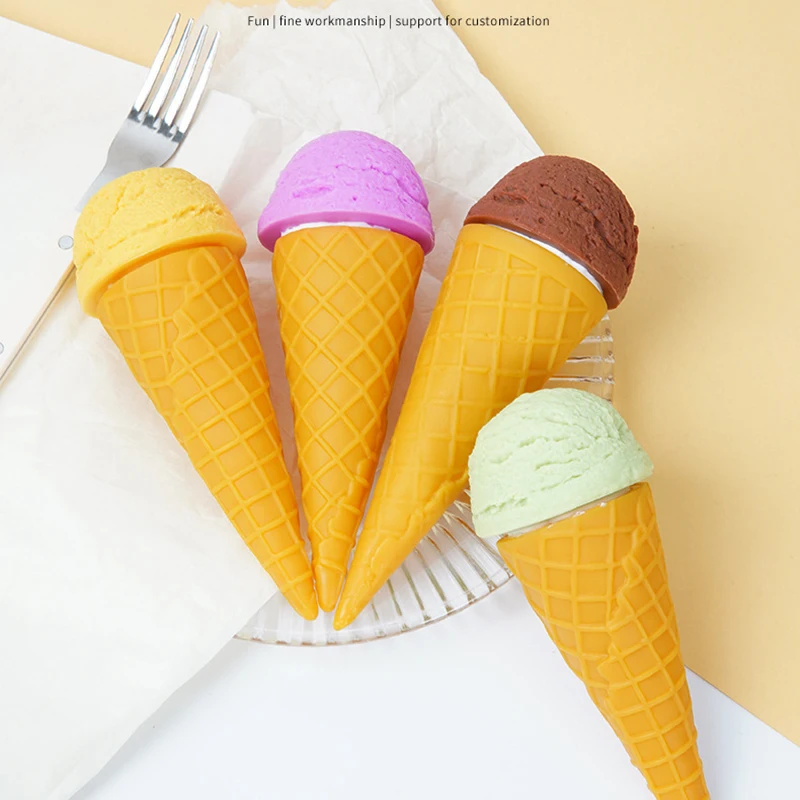 Funny Simulation Ice Cream Models Multi-coloured Realistic Cream Cone Food Children Toys Fun Milk Tea Shop Cake Decoration Gift