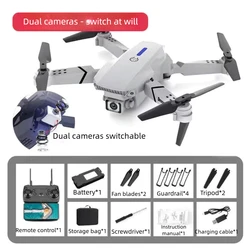 Compact Foldable Mini Drone with Dual Camera and Rechargeable Lithium Battery (Gray dual camera)