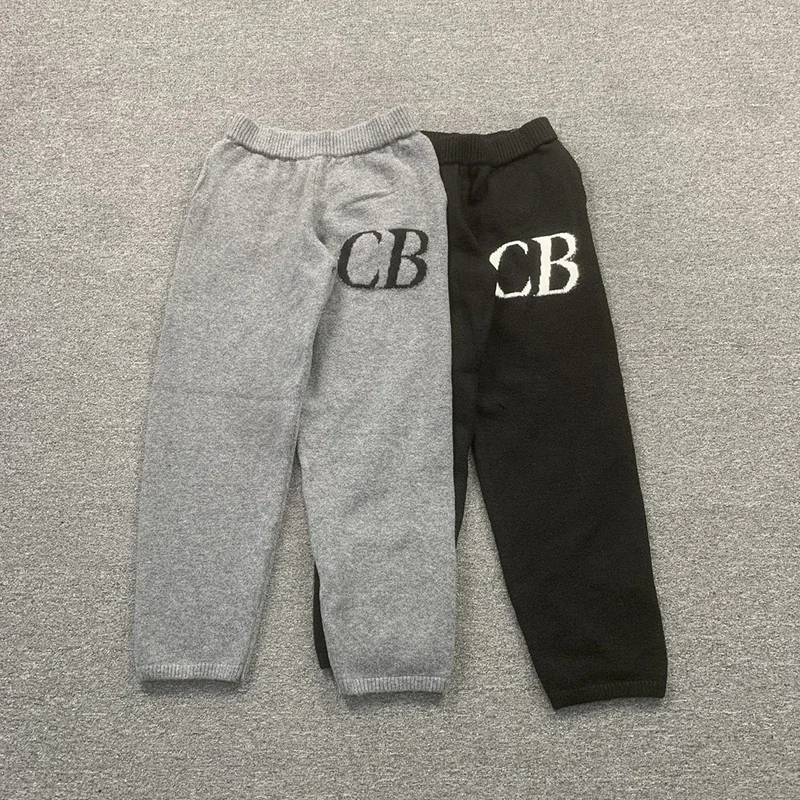 

Cole Buxton Arrival Cotton Terry Material Pants Jacquard Weave Letter Logo Men Women Oversize Drawstring Black Gray Trousers