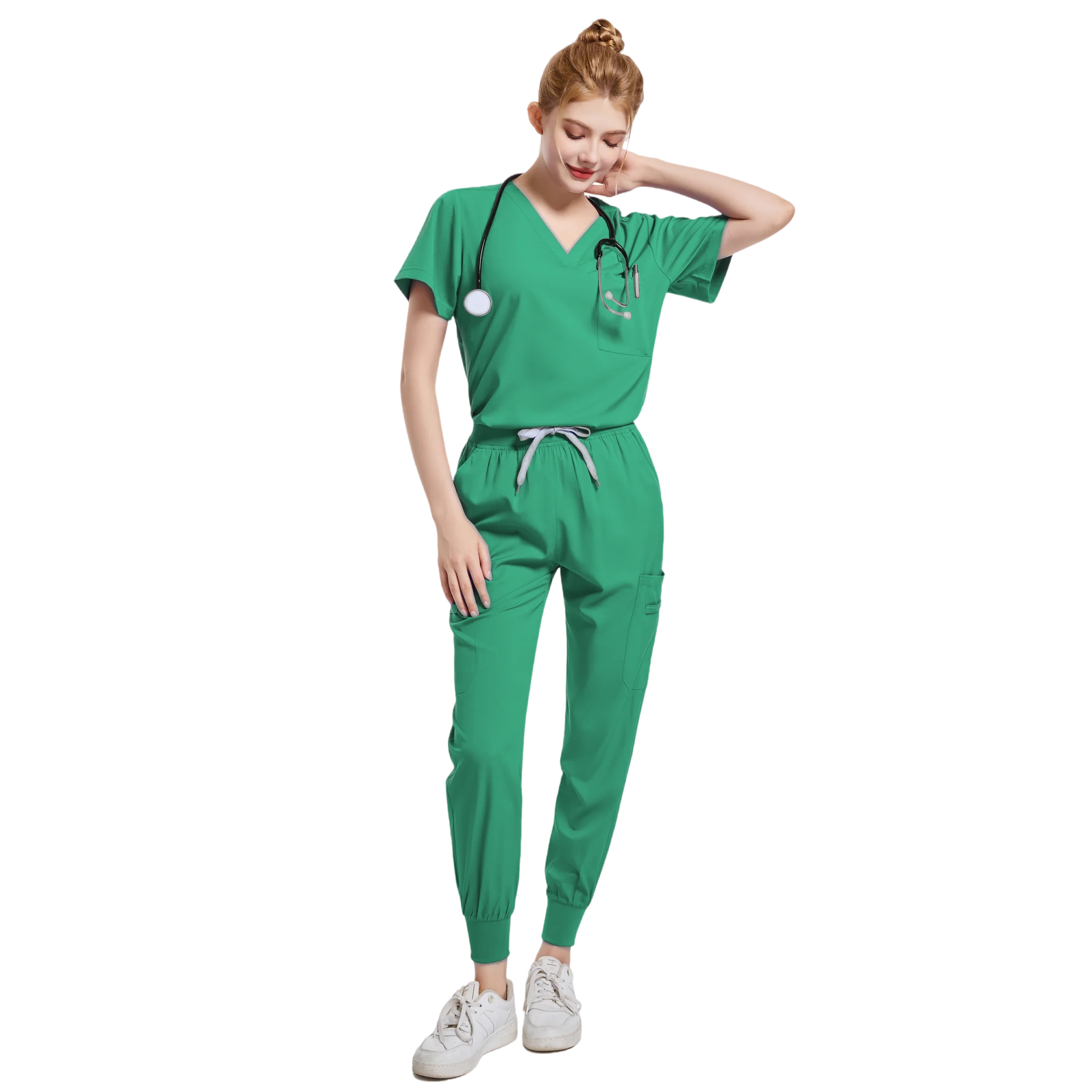 Medical Uniform Spa Uniforms Women Scrubs Jogger Set Medical Uniforms Scrub Top + Pants Lab Coat Nurse Uniform Blouse Medicale Femme Work Wears