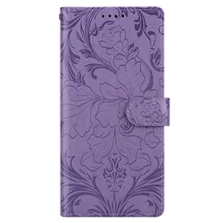 Magnetic Flip Leather Wallet Phone Case for Motorola Moto G55 (Purple)