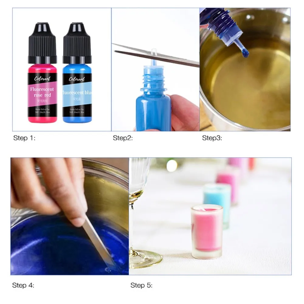 Description Picture 6 of itemCandle Dyes Kit Liquid Colorant Pigment Set DIY Candle Making Supplies Aromatherapy Soap Soy Wax Dye Candles Manufacture Pigment