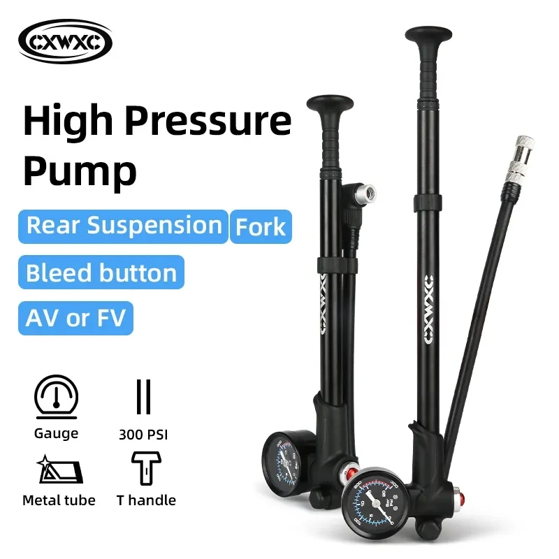 300psi High Pressure Bicycle Pump For Fork / Rear Suspension Shock