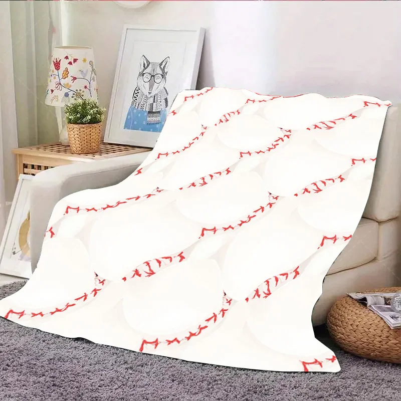 Cozy Flannel Baseball Stitch Blanket for Fans