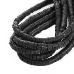 Vibrant 6MM Rainbow Polymer Clay Flat Beads for Jewelry Making and DIY Crafting (1  black)
