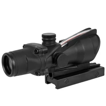 4X32 Hunting Riflescope Real Fiber Optics Grenn Red Dot Illuminated Etched Reticle Tactical Optical Sight 6