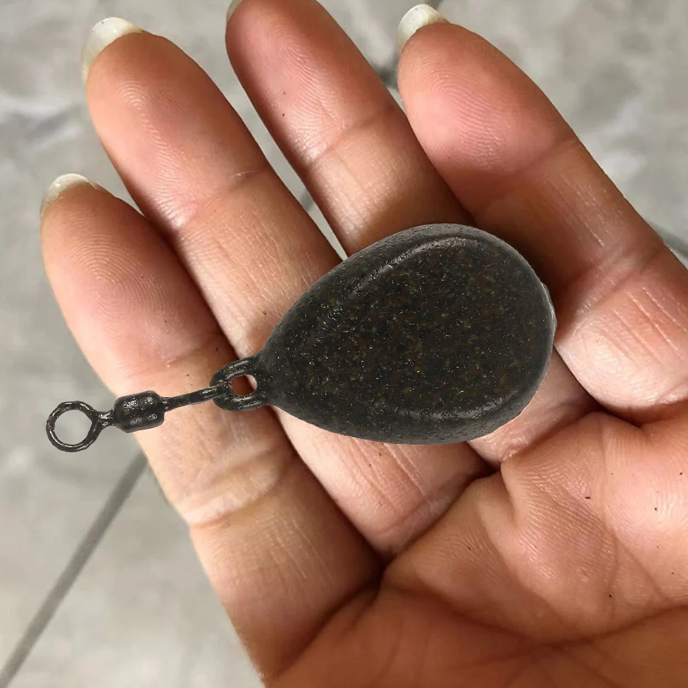 57g Carp Fishing Tackle Lead Weight Flat Pear Carp Fishing Weight Casting Drop Shot Fishing Weight for Carp Fishing Secure Clip