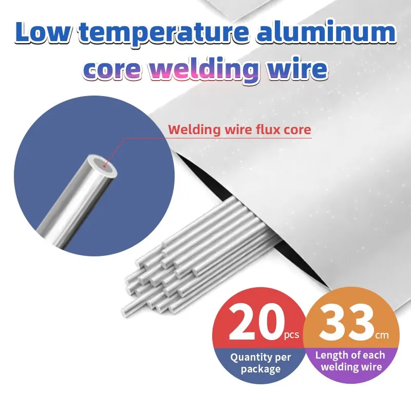 Low Temperature Easy Melt Aluminum Universal Welding Rod Cored Wire Rod Solder No Need Solder Powder Weld Bar for Propane Torch aluminum welding rods