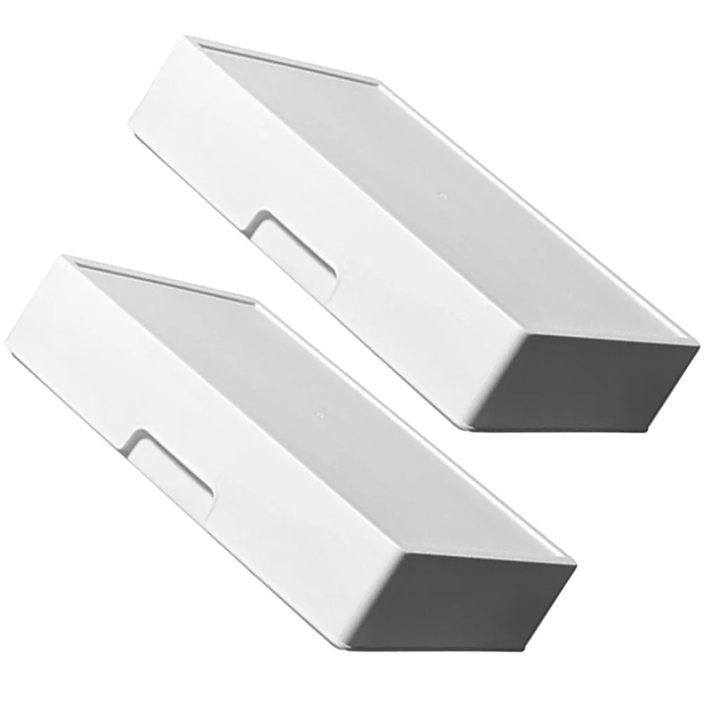 2Pcs 플라스틱 서랍 보관 상자 주최자 라벨이 붙은 다기능 서랍 보관 용기 홈 오피스 키 문구 용품