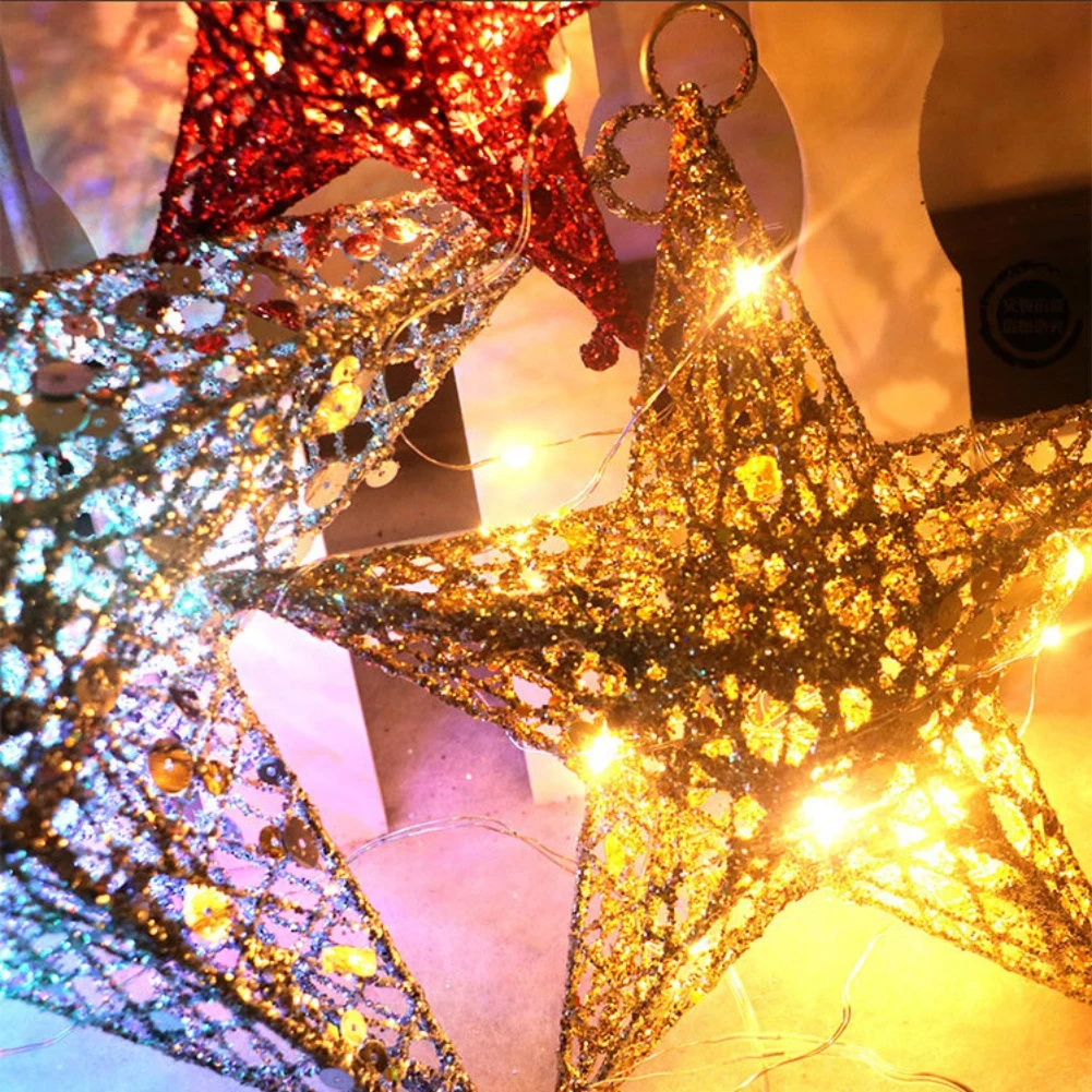15/20/25cm Gold Christmas Tree Top Iron Star for Xmas Tree Ornaments Top Navidad Noel Natal New Year Party Decoration christmas tree decoration christmas star decoration