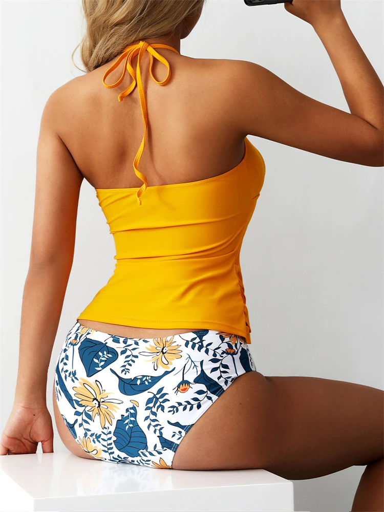 Bikini Swimsuit Women Swimwear Tankini V Neck Halter Bikinis Set Bathing Suit Female Brazilian Beach Wear Two Pieces XL women bikini sets