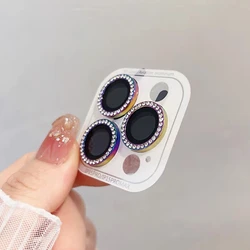 Luxury Diamond Glitter Ring Lens Protector - Shiny Camera Glass Cap - 17pro 17proMax(3pcs (Colorful)