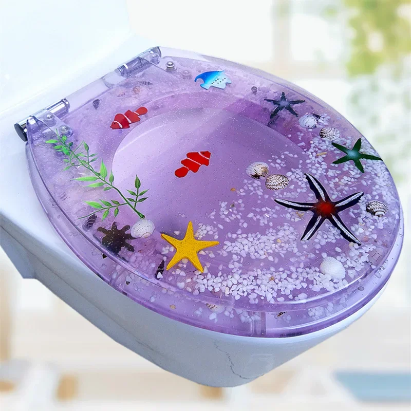 Toilet Seat Cover Toilet Seat Accessories Resin Toilet Seat Cover Stainless Steel Slow Down Mute Thickened