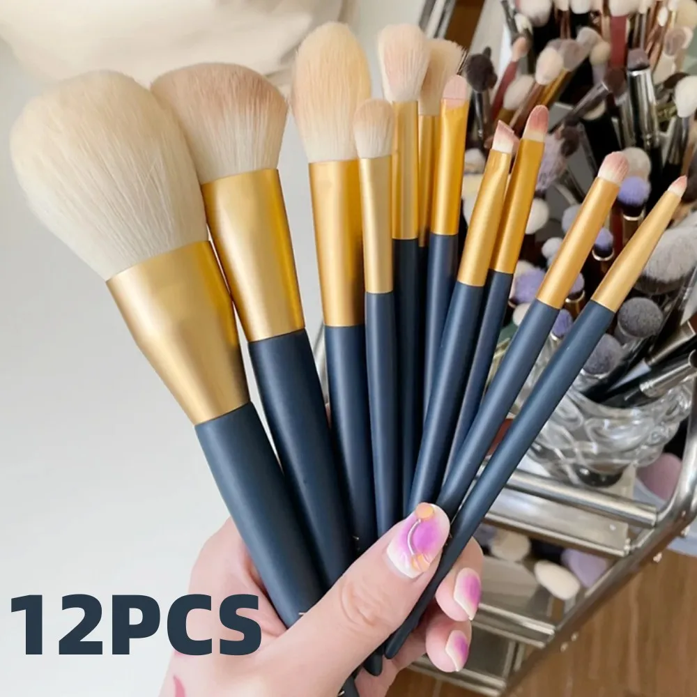 New12PcsSoftMakeupBrushesSetforCosmeticBeautyFoundationBlush