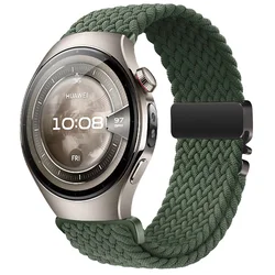 Nylon Braided Loop Strap with Parachute Buckle Bracelet Band for 20MM Width Band (Army green)