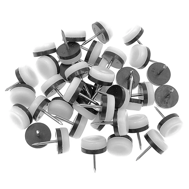 

200Pcs Thickened Furniture Glide,Nail-On Nylon Slider Pad Floor Protector For Wooden Leg Feet Of Chair Table Sofa