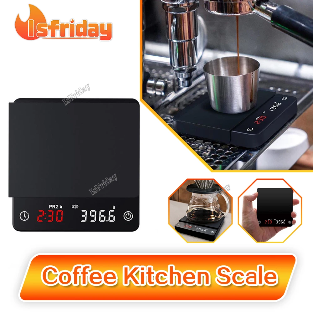 Digital Weight Scale for Kitchen, Mini Smart Timer, Tiny Espresso