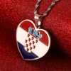 Stainless Steel Croatia Flag Pendant Necklace for Women Men Croatian National Symbol Jewelry 6