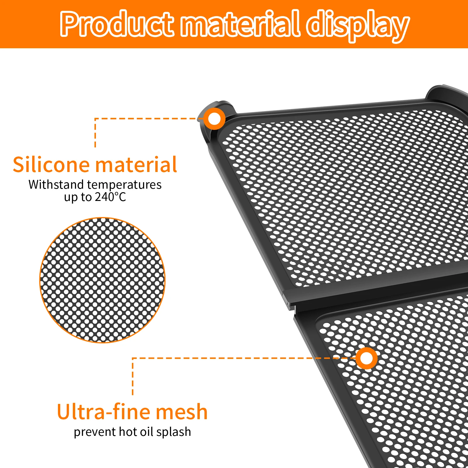 Silicone Air Fryer Splash Guard Heat Resistant Air Fryer Splatter Guard Protects Heating Element and Fan Kitchen supplies
