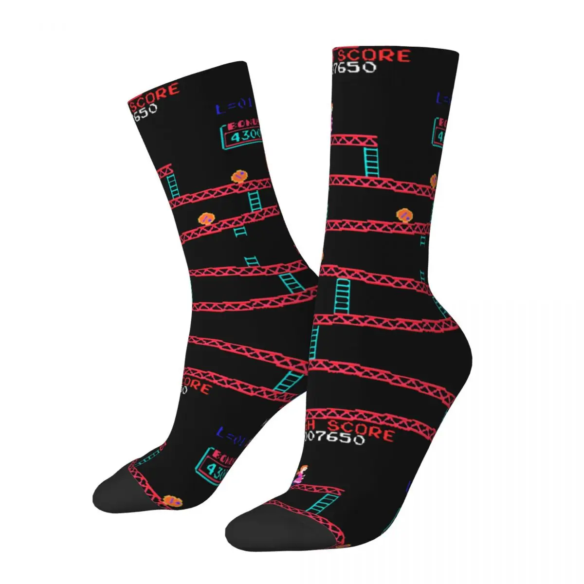 Autunno Inverno Cool Unisex Donkey Kong Socks Arcade Game Collage Vintage Retro Calzini Da Basket Antiscivolo