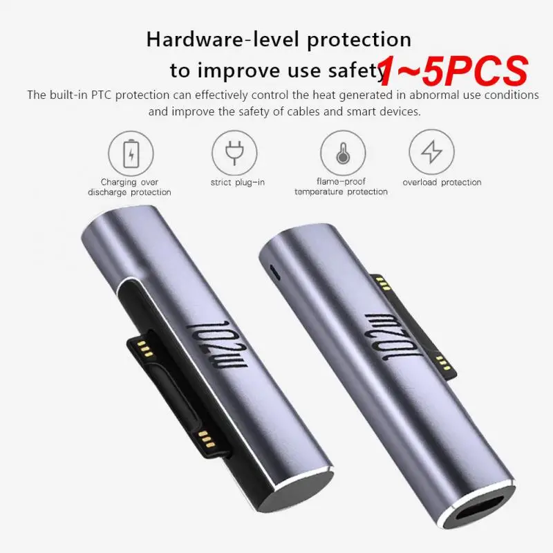 1 ~ 5 Pezzi Per Microsoft Surface X 8 7 6 5 4 3 Go Book To Usb Type C Pd Adapter Tablet Convertitore Di Spina Di Ricarica Rapida Laptop