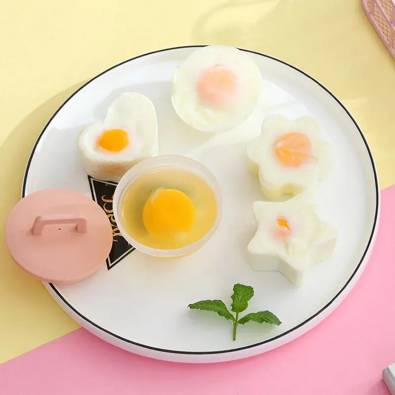 Egg Boiler Mold Cup Egg Poacher Silicone Egg Poacher 4pcs/set PP Kitchen Egg Steamer Mold