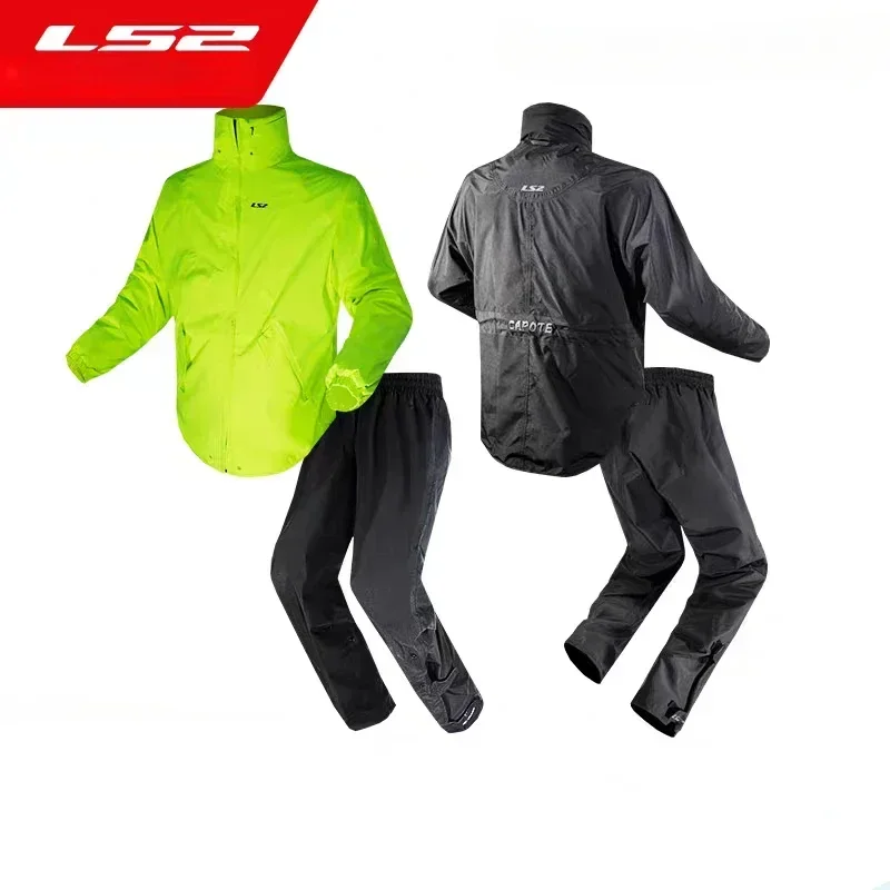 LS2 Motorcycle Riding Raincoat Pants Suit Waterproof Breathable Reflective Moto Equipment Rainstorm Prevention MT139