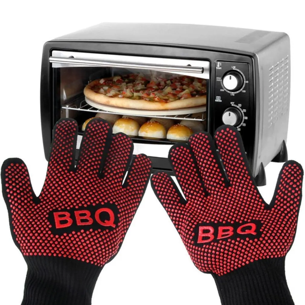 

Non-slip Fireproof Microwave Oven Gloves Extreme Heat Resistant Oven Mitts 300-500 Centigrade Flame Retardant BBQ Fire Gloves