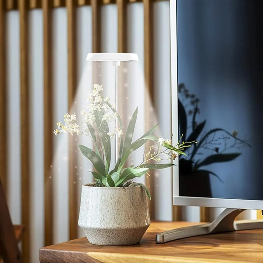 1 PC Growing Light for Indoor Plants, Automatic Timer, 3/9/12 Hour Cycle Memory Function ,Idea for Small Plant Light（Wram White）