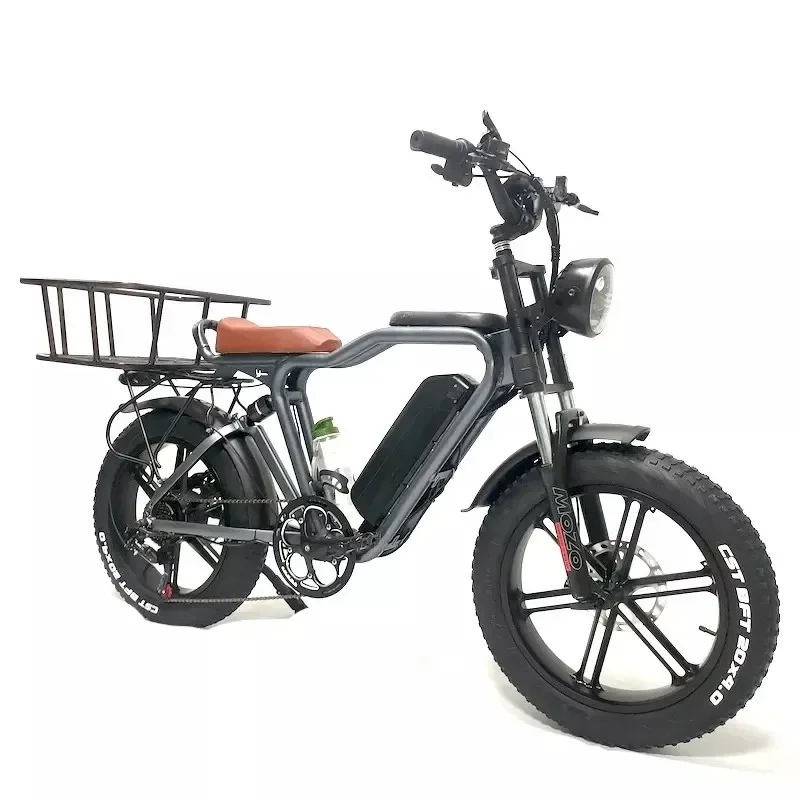 20 Inch 4.0 Fat Tire eBike 48V 750W Rear Motor 20Ah Lithium Battery Full Suspension Hydraulic Brake Electric Cargo Bike