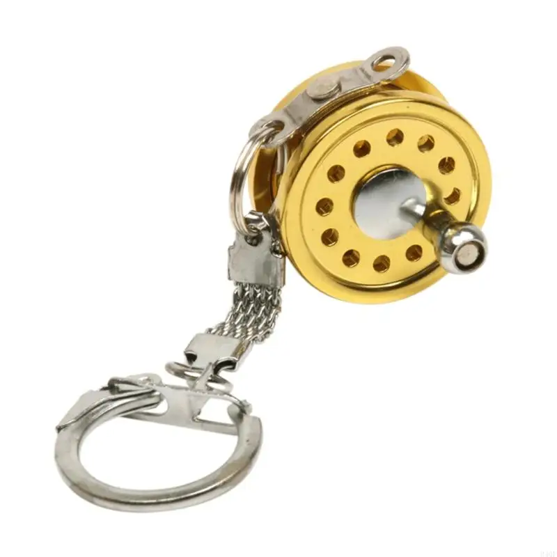 340F Mini Aluminum Alloy Reel Keychain Small Fishing Tackle Fishing Reel Keychain