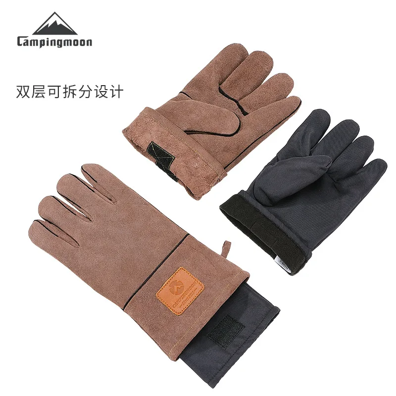 Campingmoon Q28 Protective Heat Insulation Fire Gloves Double-layer