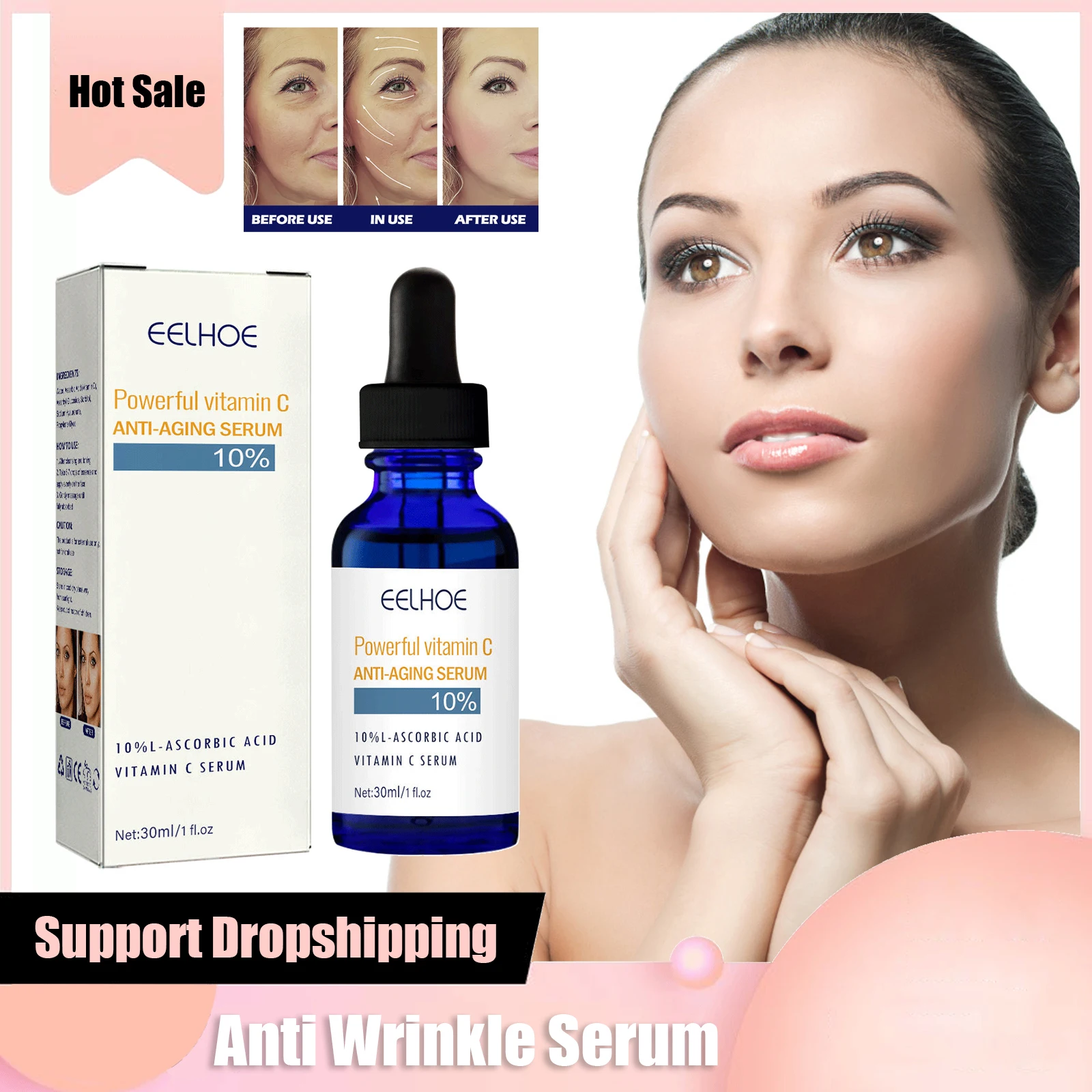 

Сыворотка с витамином C для лица, сияющая антиоксидантная эссенция для лифтинга, для тонких линий, удаления морщин и темных точек, отбеливающий уход за лицом