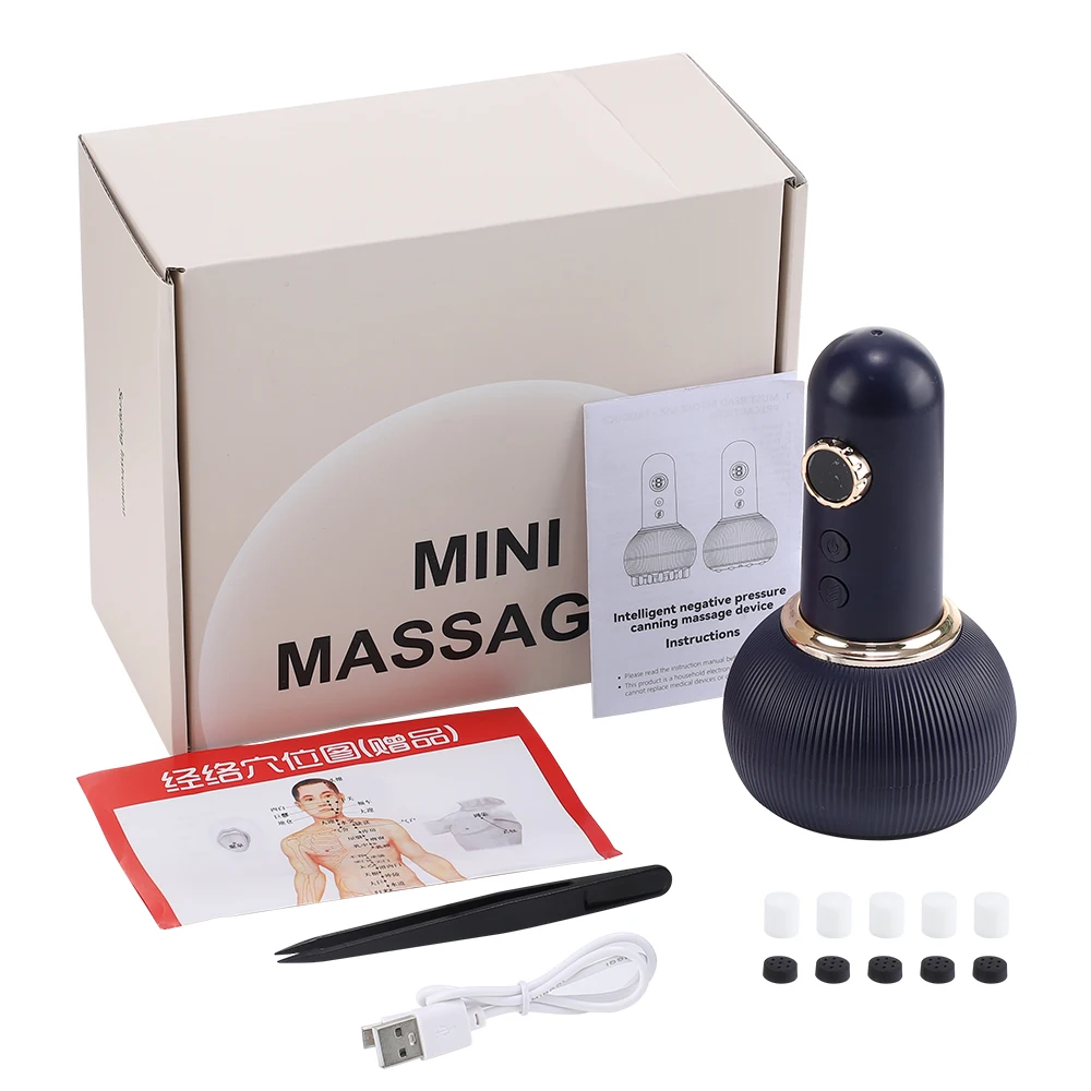 Electric Meridian Brush/Scraping Cupping Massager, Lymphatic Drainage,Heating Gu