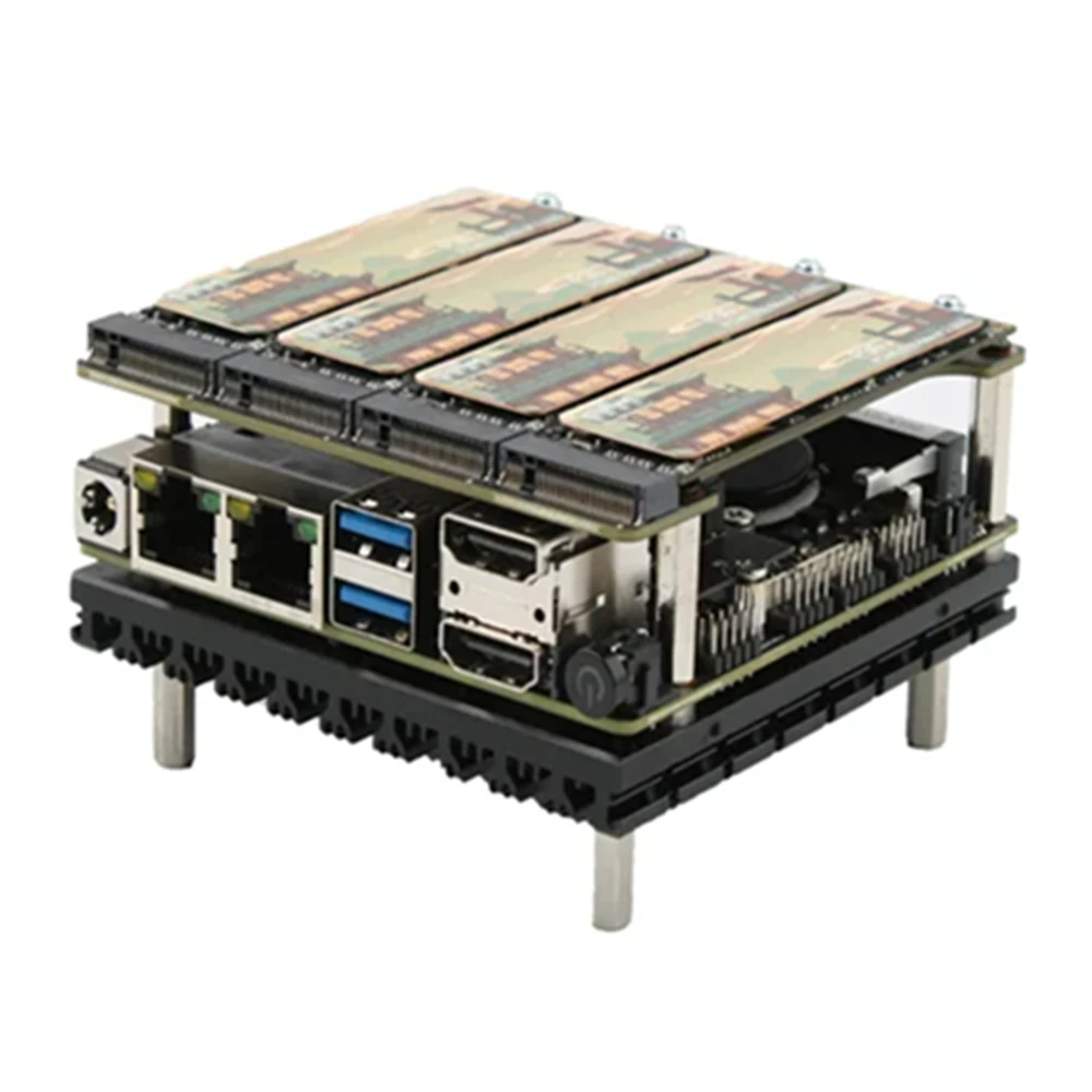 X86-P5 DIY NAS Motherboad 4*M.2 NVME Kit Board Firewall Router Intel i3-N305 N100 DDR5 2x I226-V 2.5G 2x SATA 2x HDMI2.1 Mini PC 4