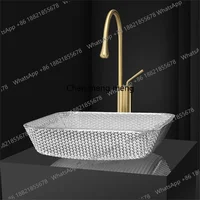 อ่างล้างหน้าห้องน้ำเคลือบเงาแบบลดราคา อ่างล้างหน้าทรงกระบอกคริสตัล อ่างล้างหน้าสีเงิน อ่างล้างหน้าแก้ว อ่างล้างหน้าห้องครัว 1