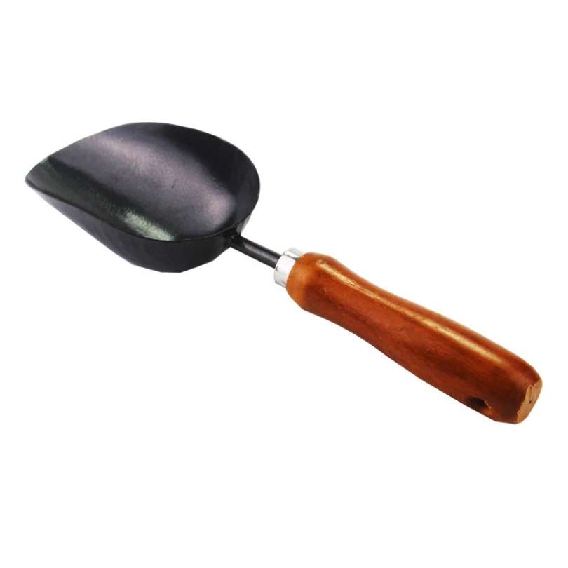 

Light Weight Thicken Iron Head Soil Spoon for Gardening Tool, Portable Redwood Handle Gardening Spoon