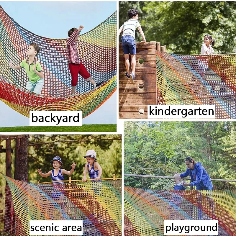 1m*3m Color Playground Play Safety Net Outdoor Climbing Anti Fall Net Childrens Obstacle Course Double Layers Backyard Net Saftey storage net