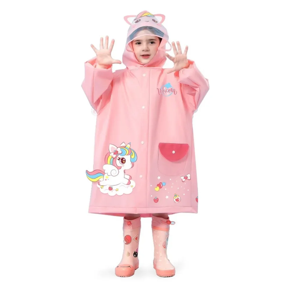 Rain Suit Children's Raincoat Cartoon Boys and Girls Kindergarten Elementary Children Baby Little Children Bag Bit Poncho rain poncho raincoat suit