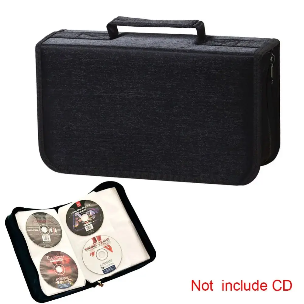 DVD Case Holder 128 Disc CD Storage Bag Zipper Binder Travel Disc Box Waterproof Portable CD Storage Box DVD